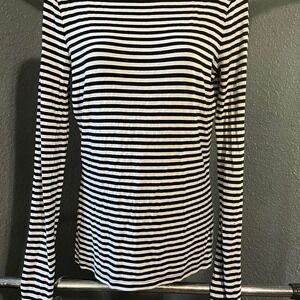 Trouve Soft Striped Long Sleeve Scoop Back Shirt